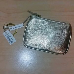 Gold leather coin purse